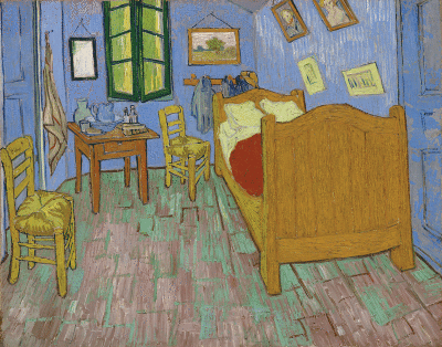  “The Bedroom,” an 1889 painting by Vincent van Gogh, is one of dozens of works by the artist on view now at the Detroit Institute of Arts. It’s on loan from the Art Institute of Chicago. 