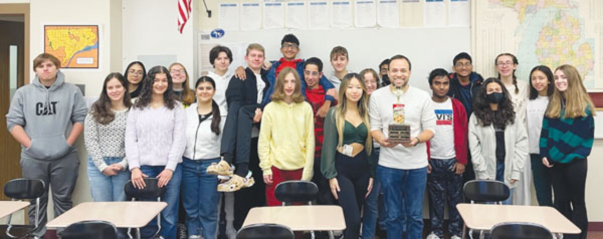  David Said’s second-hour class won the Athens Holiday Drive traveling trophy for being the top contributor to the annual Holiday Gift Card Drive benefiting Troy Police Department Operation Blue Sleigh. 
