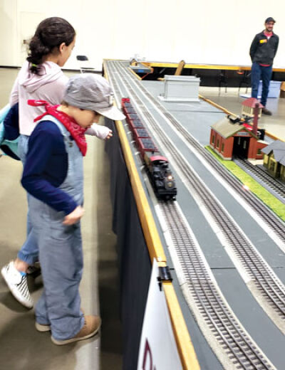  Leo Audette, 6, of Lake Orion, dresses as an engineer while attending the Great Train Show at the Suburban Collection Showplace Jan. 22. 