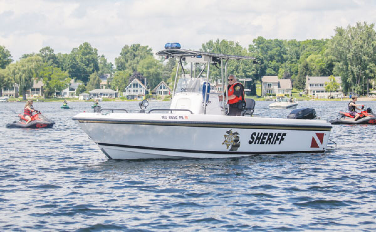  The Oakland County Sheriff’s Office Marine Unit patrols Cass Lake. 