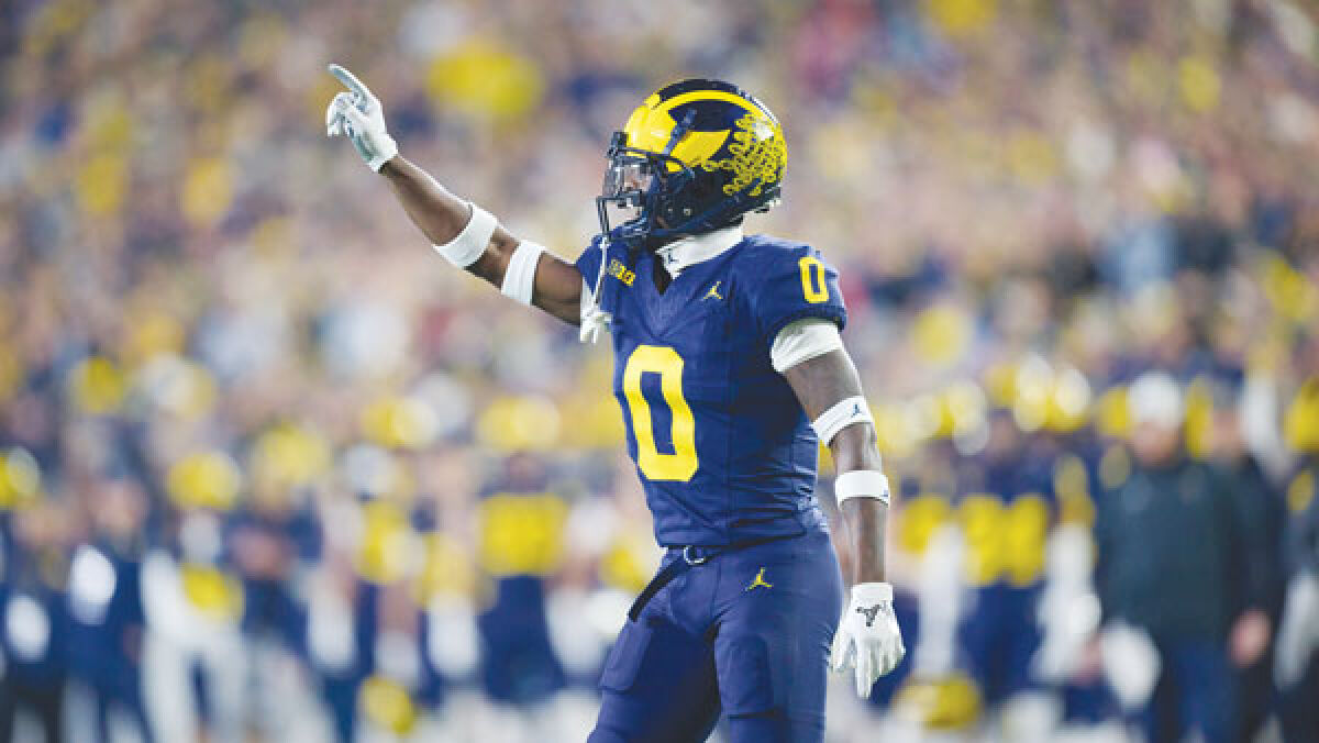  University of Michigan defensive back Mike Sainristil was selected in the second round of the NFL Draft by the Washington Commanders April 26. 