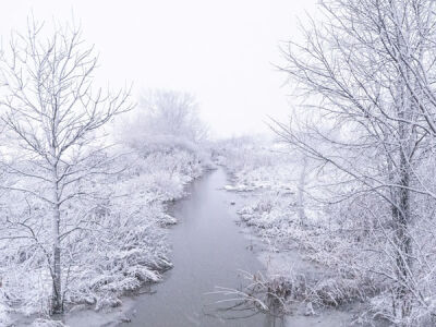  Justin Vollbach took the winning photo in the Macomb Township 2024 winter photo contest. The photo was taken of a creek on the Macomb Township municipal campus. 