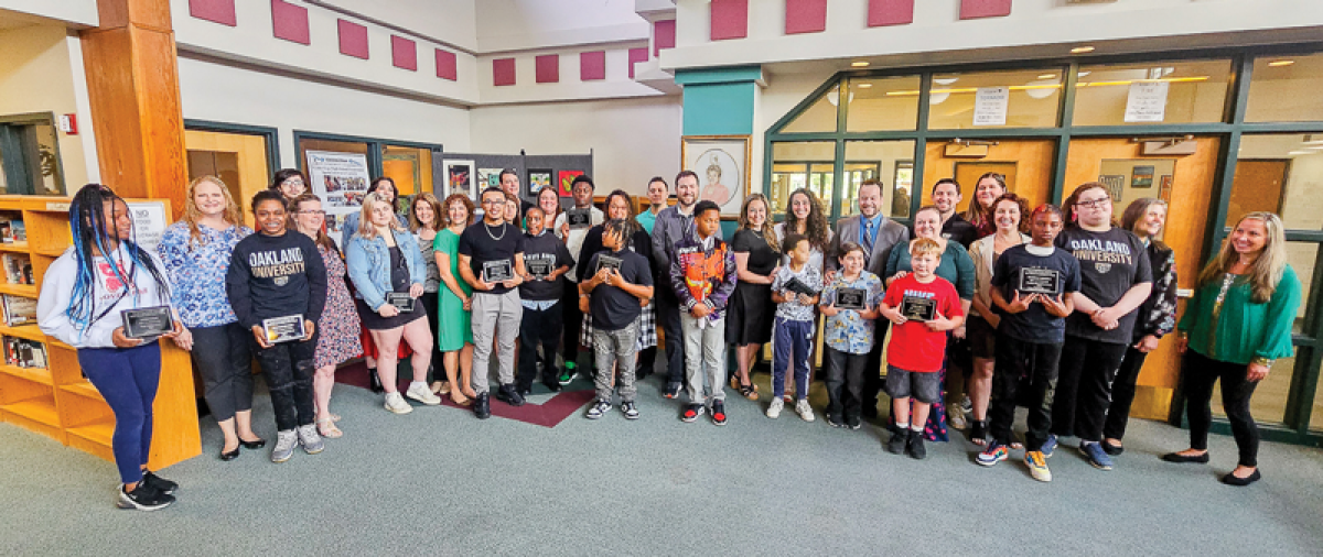  A total of 14 Center Line Public Schools students were honored at this year’s Turn Around ceremony held May 14 inside the Center Line High School media center.  