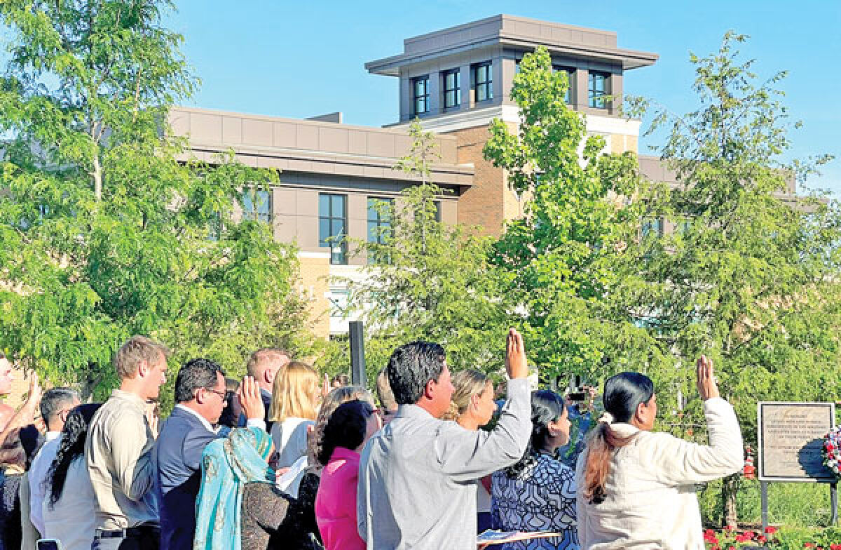  Twenty-five people were sworn in as United States citizens at Royal Oak’s first naturalization ceremony May 29. 