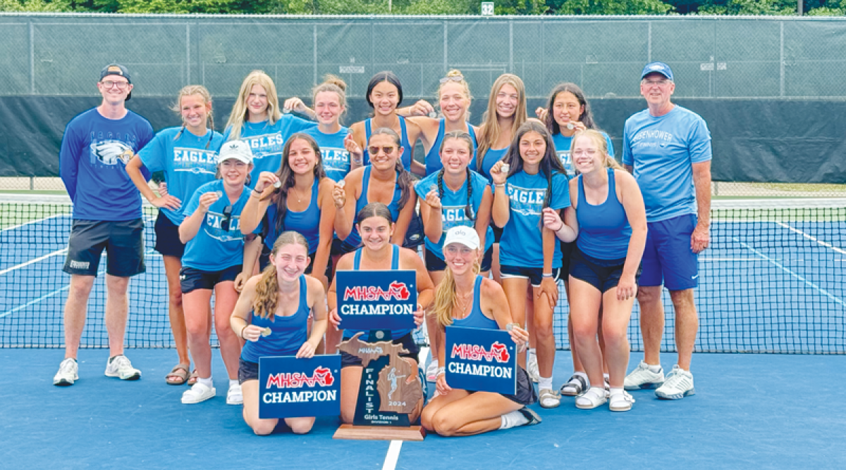  Utica Eisenhower girls tennis took state runner-up in the Michigan High School Athletic Association Division 1 state finals June 1 at Greater Midland Tennis Center in Midland. 