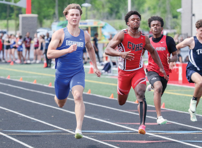  Utica Eisenhower sophomore Brody Kelsey finished fourth in the 100-meter at the MHSAA Region 10 meet May 17 at Romeo High School. 