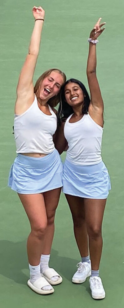  Bloomfield Hills seniors Natalie Petrucci, left, and Nisha Singhi were crowned the state champions in doubles flight No. 3 June 1 at Greater Midland Tennis Center in Midland. 