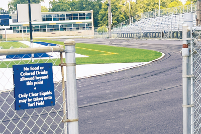  The track at Hurley Field is under construction and the district hopes it will be completed by the fall. 