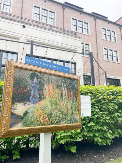  “Rounded Flower Bed,” by Claude Monet, is on display near the pathway along the Paint Creek at the  Royal Park Hotel. 