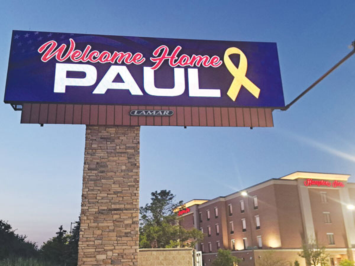  A billboard near the Hampton Inn Commerce Novi at the intersection of M-5 and 14 Mile Road welcomes Novi resident Paul Whelan home Aug. 3. 