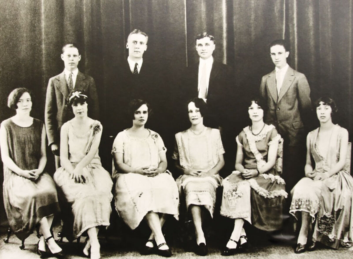  Roseville’s first graduating class in 1925 had nine students under the direction of Superintendent A.A. Nevereth. 