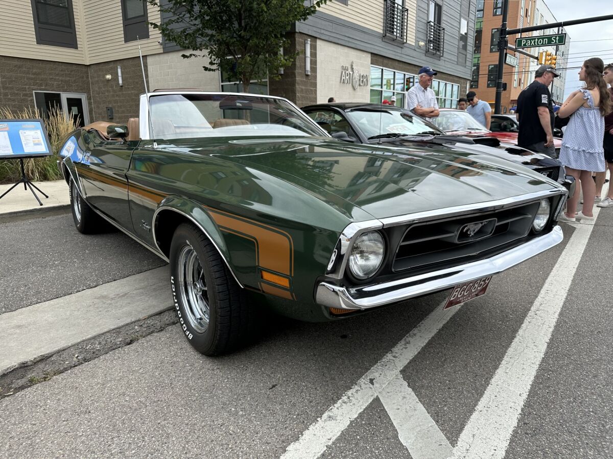  Hundreds of Mustangs packed into Mustang Alley, including this 1972 Ford Mustang owned by Joe Cloutier, of Berkley. 