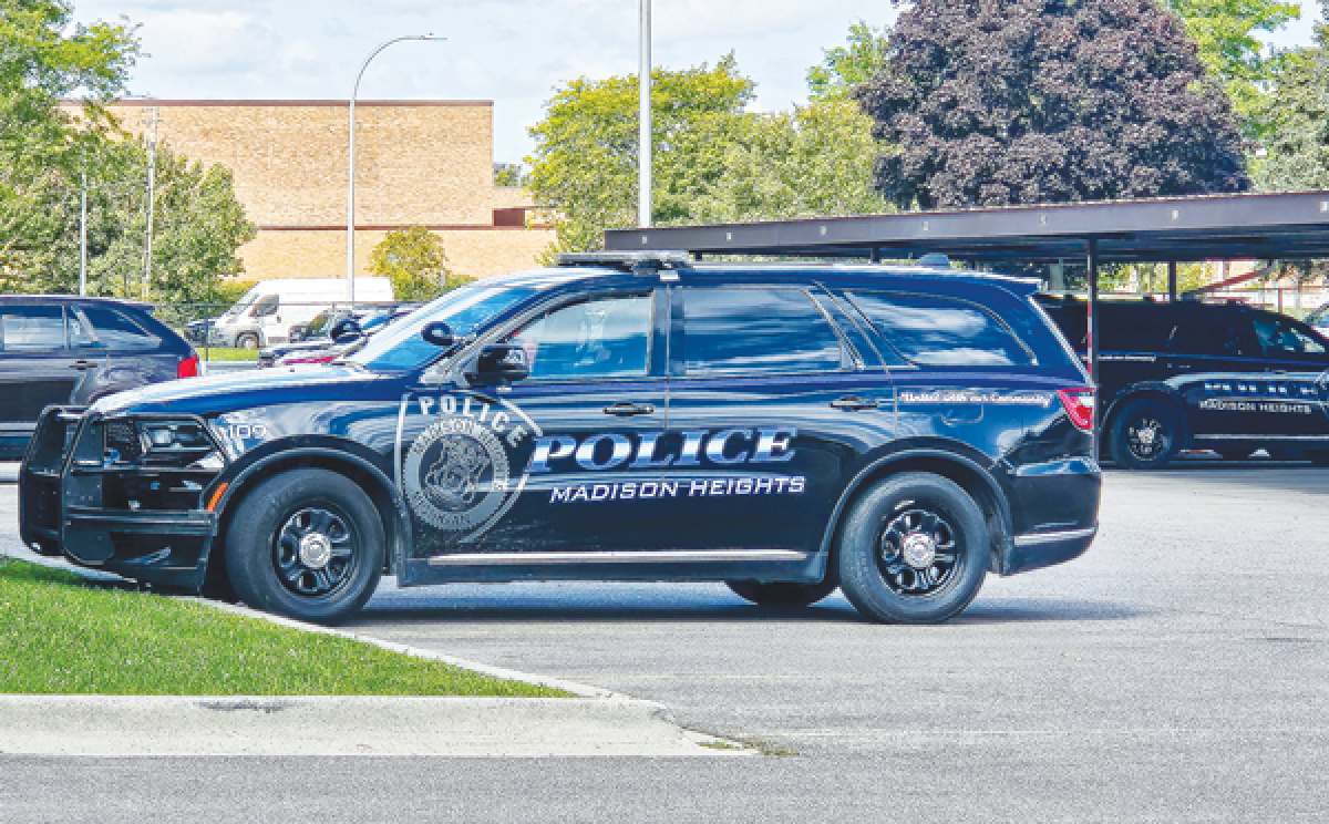  A police cruiser waits outside the Madison Heights Police Department. The city has been investing in upgrades at the police station and two fire stations that should improve operability and costs. 