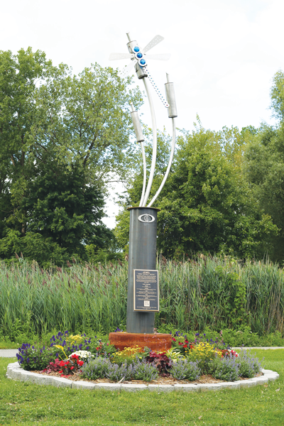  “Jewel,” a steel and glass sculpture by the Detroit Design Center, was unveiled in Harrison Township on Friday, Aug. 16.  