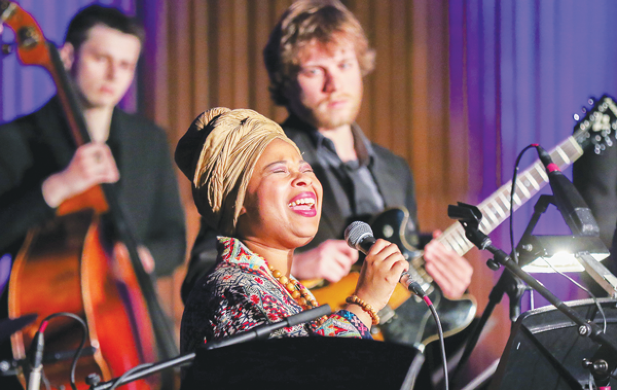  The One-World Jazz Orchestra performs at a Detroit Jazz Festival preview event April 10 at Wayne State University in Detroit.  