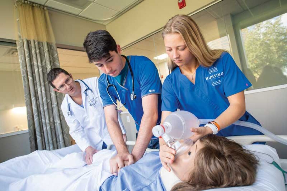  Lawrence Technological University and health care partners are launching a Healthcare Violence Reduction Center to address violence in the field. LTU nursing students work in the health care lab. 