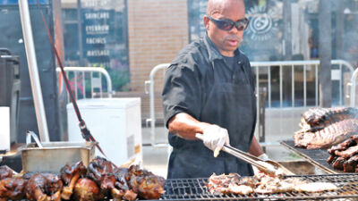  Dwayne Ross, chef with Table No. 2 catering, based in Detroit, cooks the restaurant’s classic fine dining cuisine. 