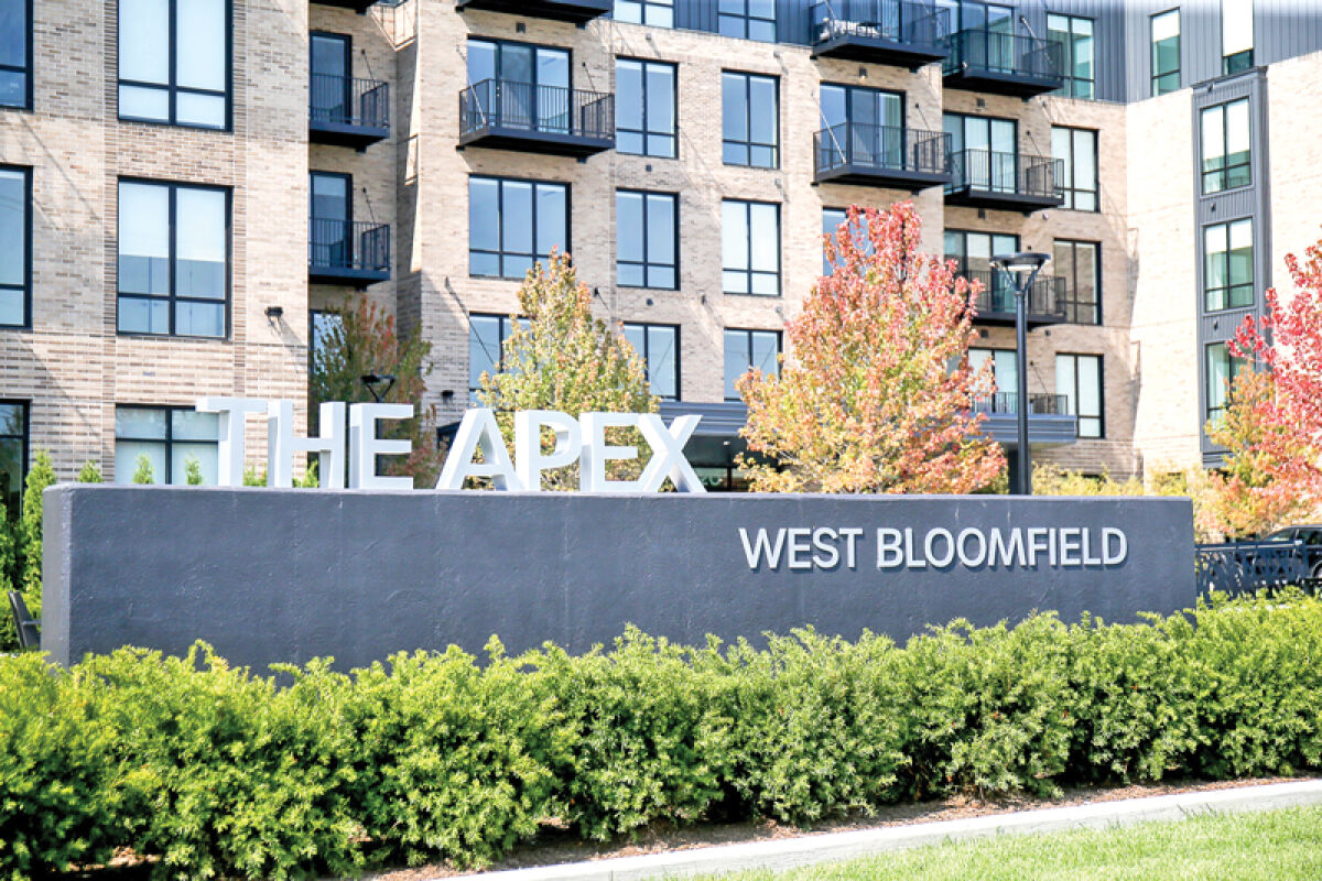  The Apex West Bloomfield recently began leasing units. It is the second luxury apartment complex to be developed on Orchard Lake Road in the past five years. 