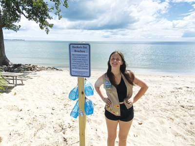  Uma Ludwig, of Warren, is in the process of earning her Gold Award through the Girl Scouts of Southeastern Michigan with her project “Baskets for Beaches.”   