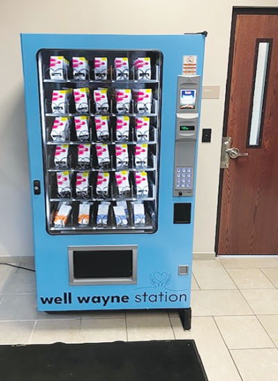  A vending machine in the lobby of the Grosse Pointe City Public Safety Department is now offering free Narcan kits to the community. Photo provided by Grosse Pointe City  