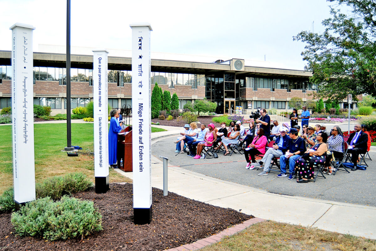  Members of the Southfield community gathered by the Peace Poles Sept. 20 to celebrate the International Day of Peace. 