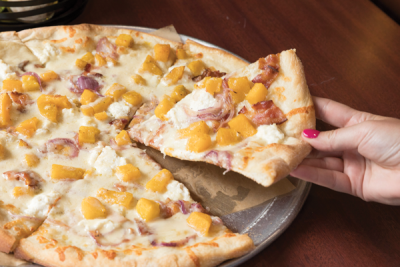  The Harvest Maple Delight pizza at Georgio’s Pizza is both savory and sweet. 