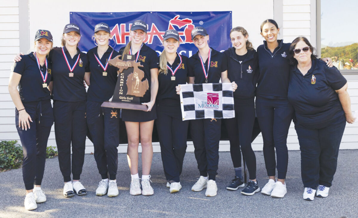  Farmington Hills Mercy completed the three-peat Oct. 19 at The Meadows Golf Course in Allendale, finishing in first place by five strokes. 