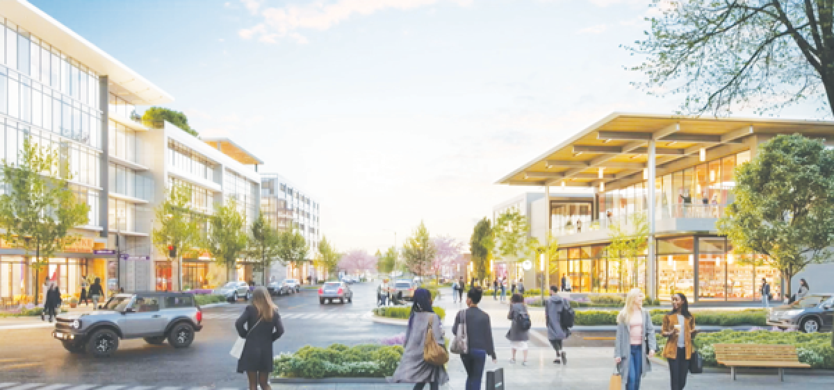  Lakeside’s developers want the district to flexibly commingle multiple uses — such as commercial,  office and residential — in the same area while offering walkable streets. 