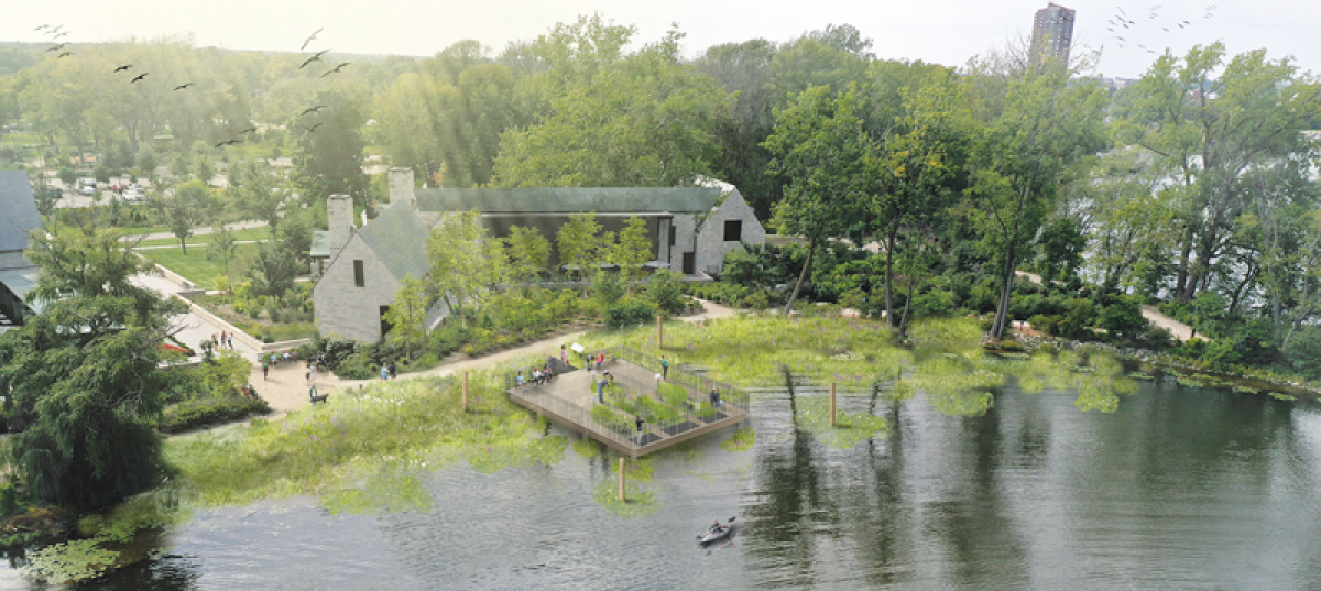  A new boathouse, similar to the one once used by the Ford family, can be seen in this rendering by InSite Design Studio. 