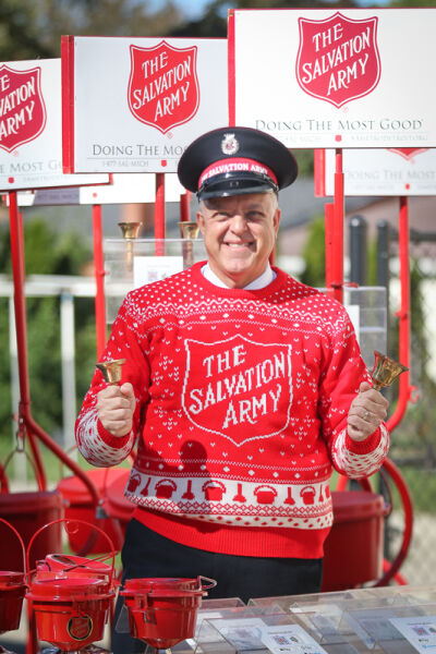  Salvation Army Major Steve Woodard hosts Restore the Ring Oct. 16, where community members joined together to paint and refurbish red kettles for the Red Kettle Campaign. 