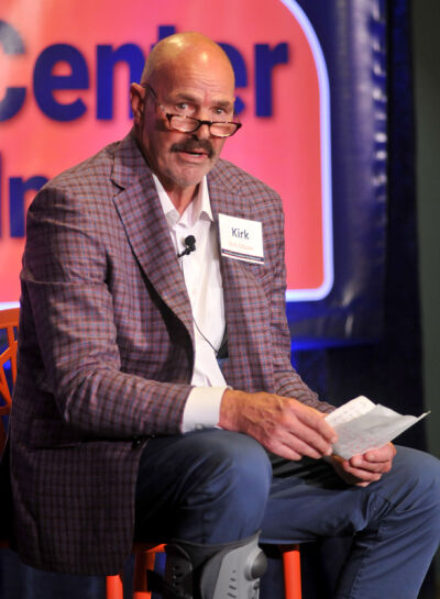  Kirk Gibson addresses guests during the announcement of the Kirk Gibson Foundation’s plans for a wellness center for Parkinson’s patients in Farmington Hills Oct. 1. 