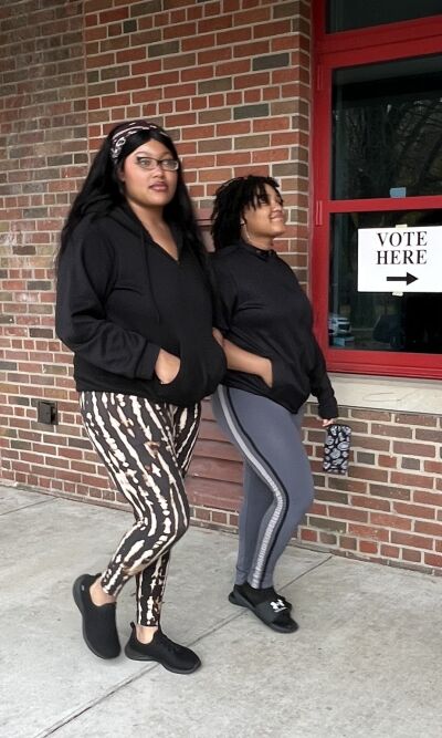  Sisters Allaundra Mclaurin, age 24, left, and Alleyauna Mclaurin, 18, head to the polls to vote on Election Day Nov. 5. This was the first time Alleyauna Mclaurin voted. “It’s a big thing,” she said. “You’re electing people to govern your state.”  