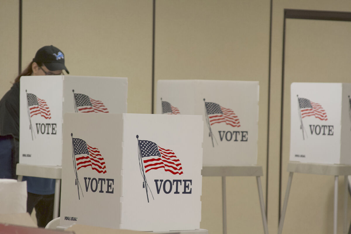  A Roseville resident in Precinct 14 votes at Bethany Lutheran Church Nov. 5. 