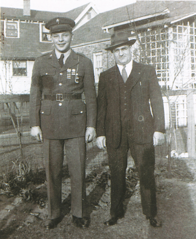  While in uniform, Gino D’Ambrosio, left, takes a moment with his dad Antonio “Tony” D’Ambrosio.  