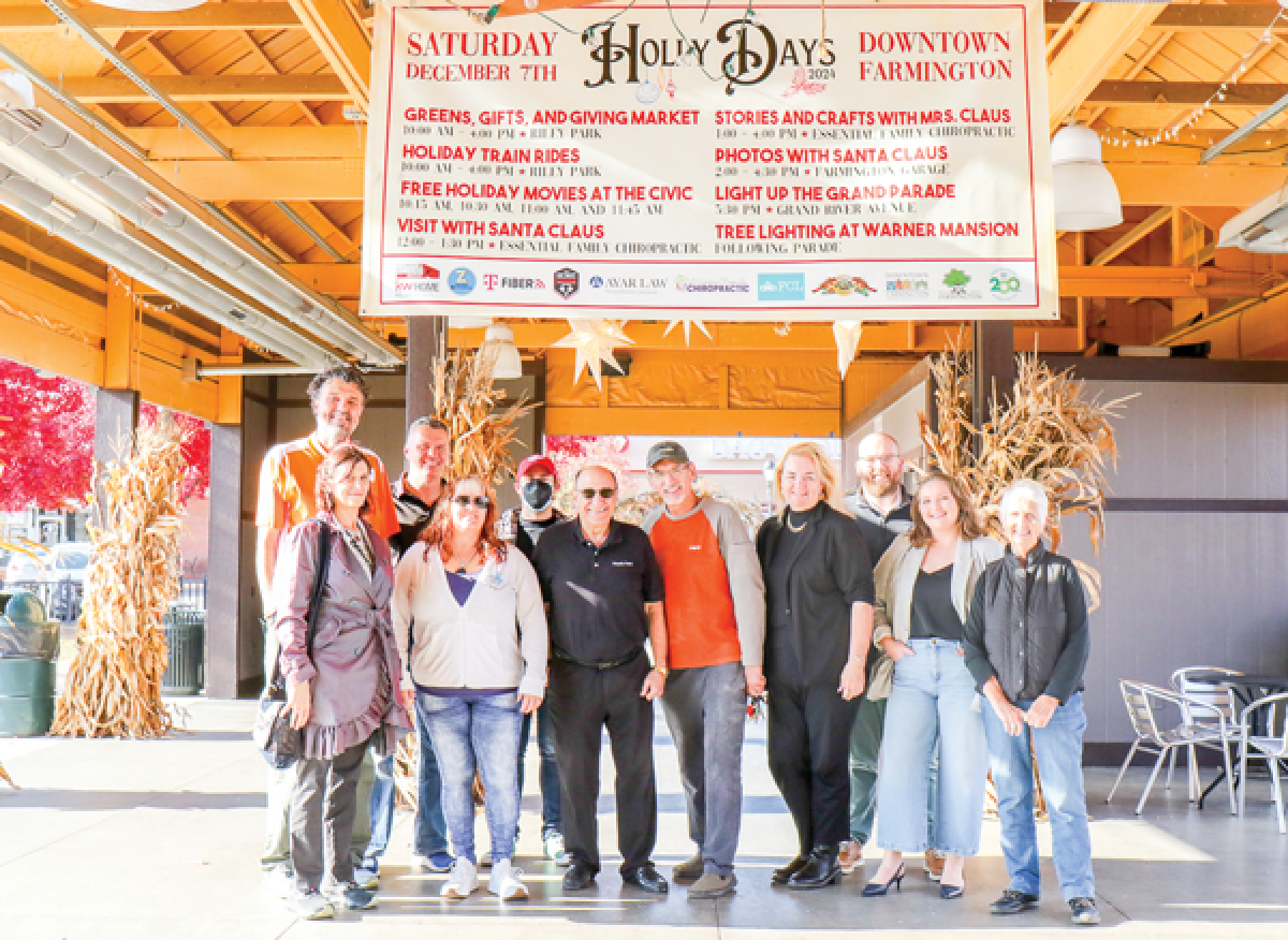  This year’s version of Holly Days is set to take place Dec. 7 in downtown Farmington.  Pictured are local business owners who are helping sponsor it. 