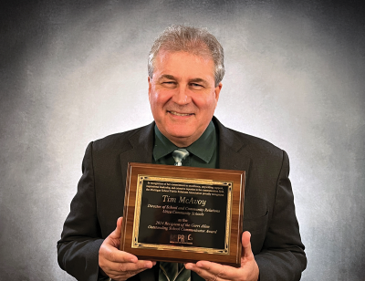  The Michigan School Public Relations Association has awarded the 2024 Gerri Allen School Communicator of the Year Award to Utica Community Schools Director of School and Community Relations Tim McAvoy. 