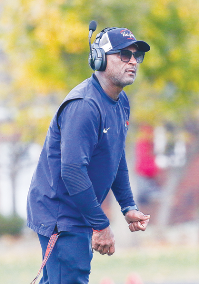  Grosse Pointe Woods University Liggett head coach Andre Rison coaches his team. 