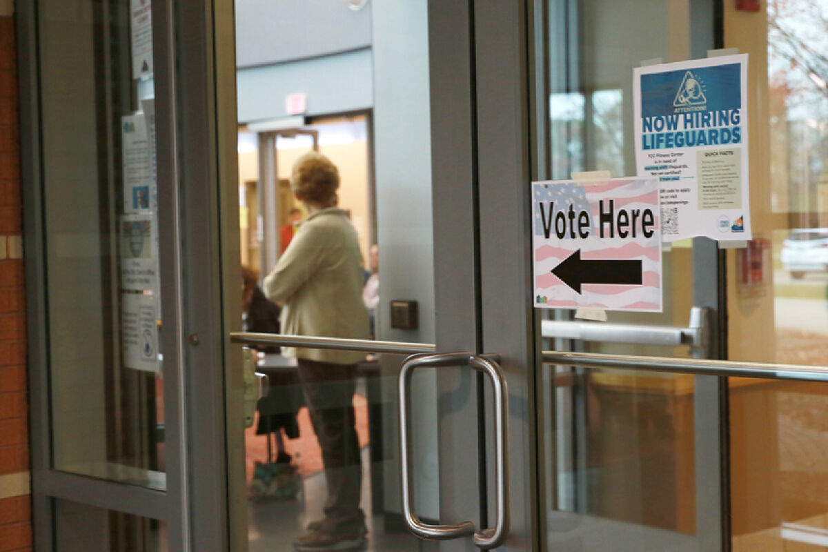  Community members wait to cast their votes on Election Day Nov. 5 at the Troy Community Center. 