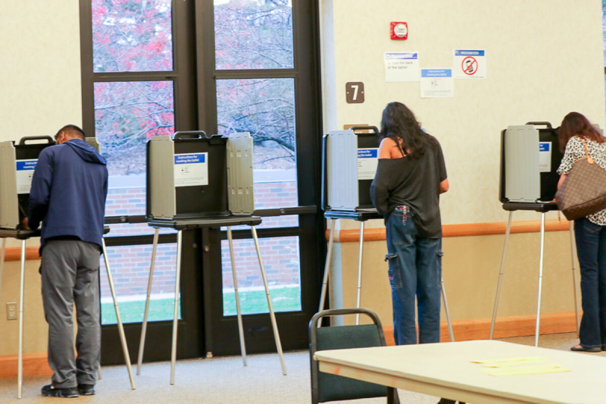  Voters fill out their ballots Nov. 5 at St. James Catholic Church on 10 Mile Road in Novi. 