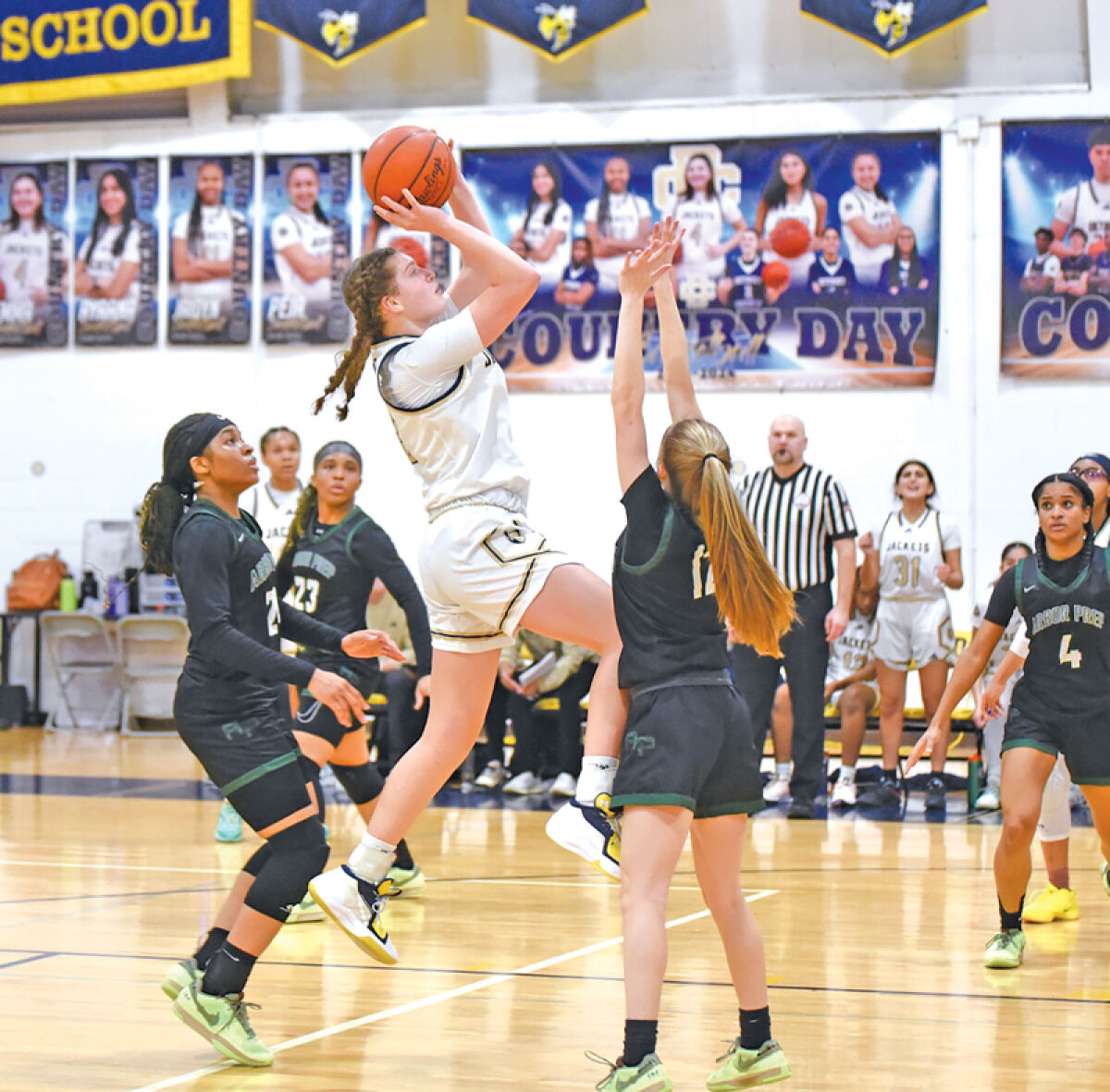  Detroit Country Day sophomore Cecelia Arico puts up a shot during a game last season. 