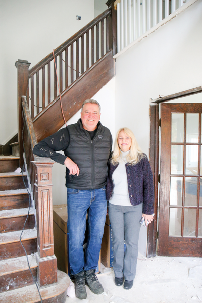  Local investor Ingo Pridoehl, left, and Realtor Cheryl Gable are in the process of renovating a home in Roseville that was built in 1921 at 19904 McKinnon St. Gable has been doing research to find out more about the home’s history. 