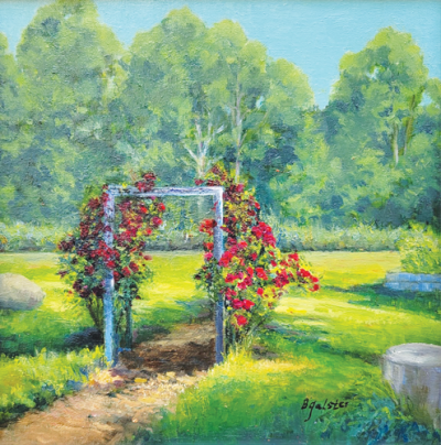  Barb Galster’s “Trellis at Cranberry Lake” won second place. 