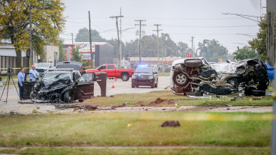  According to an independent investigation by the Macomb County Sheriff’s Office, the Warren police SUV driven by officer James Burke was traveling southbound on Schoenherr Road at a high rate of speed when it struck the white Durango driven by Cedric Hayden Jr., 34, as he was turning left on Prospect from northbound Schoenherr at about 5 a.m. on Sept. 30. Hayden and his passenger, DeJuan Pettis, were killed.  