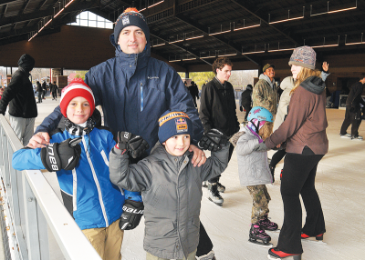  Peter Madej brought his sons, 8-year-old David and 5-year-old Christian, to Dodge Park for an afternoon skate Dec. 1, the opening day for the Dodge Park Ice Rink in Sterling Heights. 