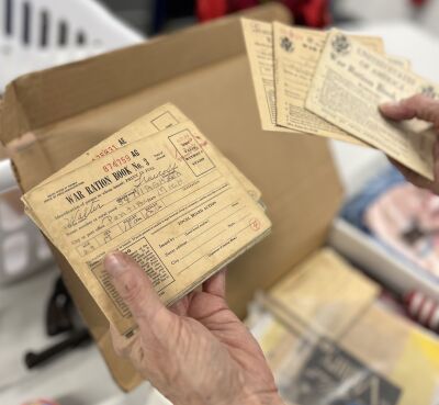  Ration books were given to Americans during the war to limit how many goods people had due to material being made for the war efforts. 