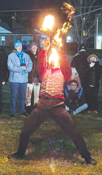  The event also featured fire dancers. 