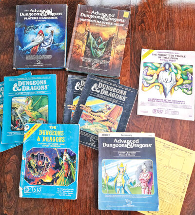  Earlier editions of Dungeons & Dragons manuals, including these from the 1980s, have been updated through the years. The game originated in 1974 and turned 50 in 2024. 