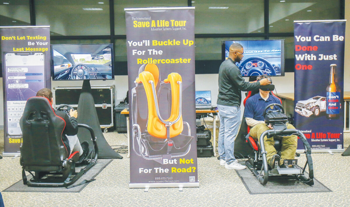  Clintondale students were able to use two impaired driving simulators at the International Save a Life Tour’s Dec. 12 event. One showed what it is like to drive drunk and the other simulated texting while driving. 