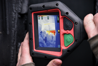  The Seek thermal camera helps firefighters find the exact location of the people, the fire and the temperature inside before entering.  