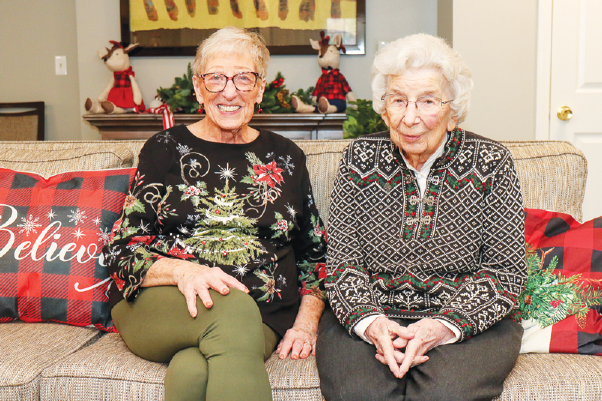  Carol Schraeger, left, and Carol Petersen, are colleagues turned lifelong friends from working together at Pembroke Elementary in Birmingham Public Schools in the 1980s. The two now reside at the same assisted living facility. 